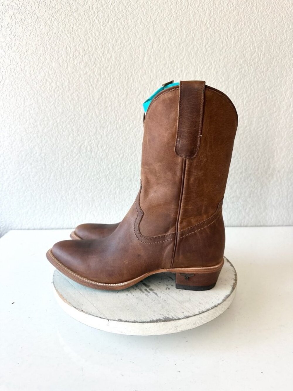 Lane PLAIN JANE Desert Clay Midi Cowboy Boots Brown Western Cowgirl Short 10 - Picture 4 of 11
